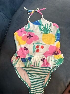 Tea Collection Girls Pineapple & Floral One-Piece Swimsuit